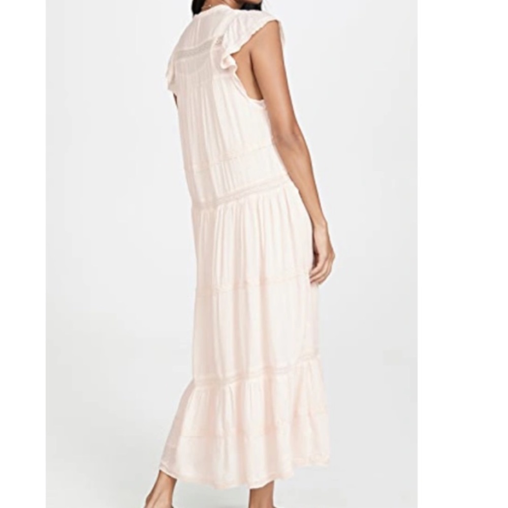 Free People New Midnight Midi Lace Embroidered Dress Light Pink - Picture 3 of 10